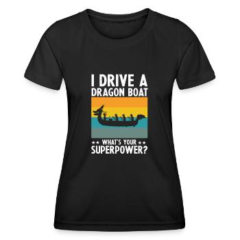 Drachenboot und Drachenboot Crew - Frauen Funktions-T-Shirt - Schwarz - Vorne - AI Model Female 172 light (172cm)