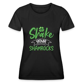 Lustige Irische Saint Patricks Day Shake Your - Frauen Funktions-T-Shirt - Schwarz - Vorne - AI Model Female 172 light (172cm)