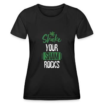 Lustige Irische Saint Patricks Day Shake Your - Frauen Funktions-T-Shirt - Schwarz - Vorne - AI Model Female 172 light (172cm)
