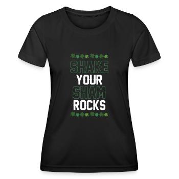 Lustige Irische Saint Patricks Day Shake Your - Frauen Funktions-T-Shirt - Schwarz - Vorne - AI Model Female 172 light (172cm)