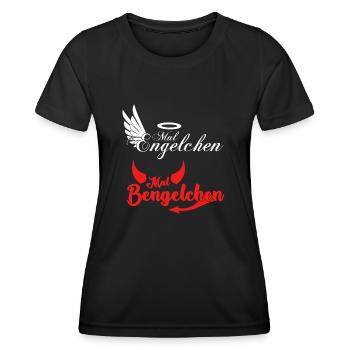 Engel Bengelchen Heiligenschein Bengel - Frauen Funktions-T-Shirt - Schwarz - Vorne - AI Model Female 172 light (172cm)