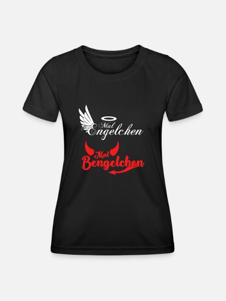Engel Bengelchen Heiligenschein Bengel - Frauen Funktions-T-Shirt - Schwarz
