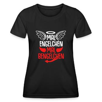 Engel Heiligenschein Bengelchen Bengel - Frauen Funktions-T-Shirt - Schwarz - Vorne - AI Model Female 172 light (172cm)