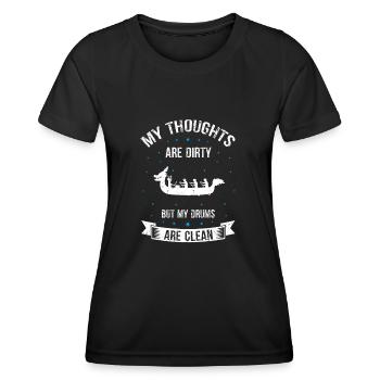 Drachenboot und Drachenboot Crew - Frauen Funktions-T-Shirt - Schwarz - Vorne - AI Model Female 172 light (172cm)