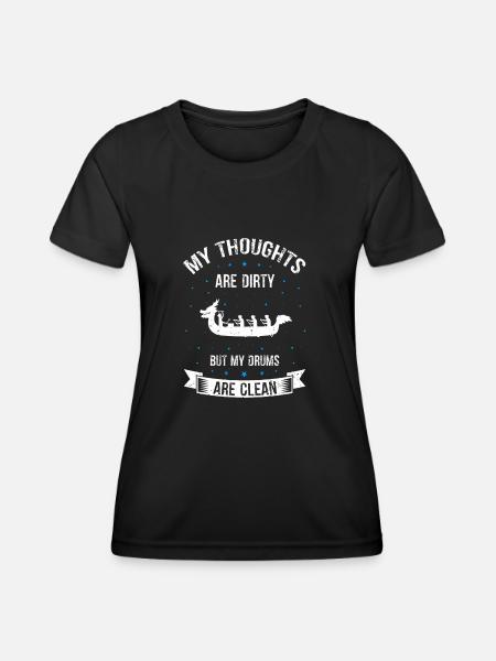 Drachenboot und Drachenboot Crew - Frauen Funktions-T-Shirt - Schwarz