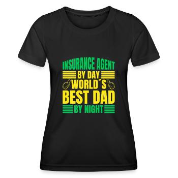 Agent d’assurance le jour Meilleur père de nuit - T-shirt sport Femme - noir - Devant - AI Model Female 172 light (172cm)