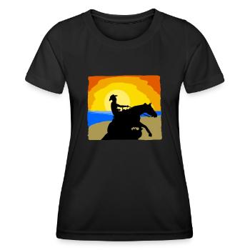 Reining Riding Beach Western Riding - Women's Functional T-Shirt - black - Front - AI Model Female 172 light (172cm)