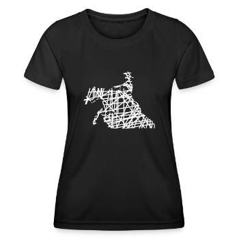 Reining Western Riding Riding Rider - T-shirt sport Femme - noir - Devant - AI Model Female 172 light (172cm)