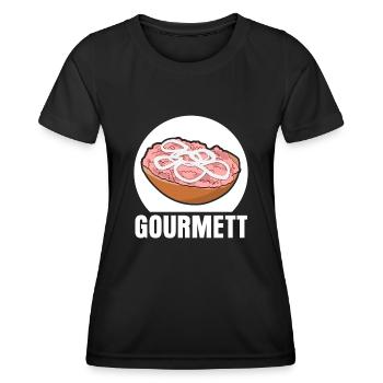 Mettbrötchen Gourmet Mettigel Mett - Frauen Funktions-T-Shirt - Schwarz - Vorne - AI Model Female 172 light (172cm)