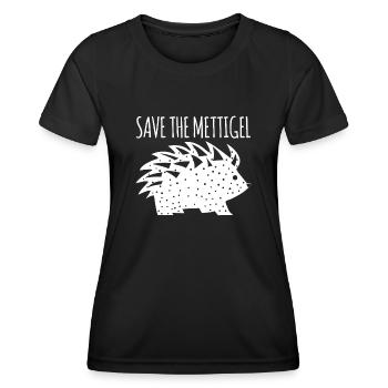 Mettigel Hackfleisch Mett Mettbrötchen - Frauen Funktions-T-Shirt - Schwarz - Vorne - AI Model Female 172 light (172cm)