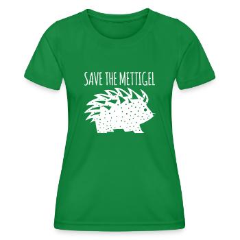 Mettigel Hackfleisch Mett Mettbrötchen - Frauen Funktions-T-Shirt - Kelly Green - Vorne - AI Model Female 172 dark (172cm)