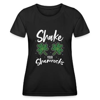Lustige Irische Saint Patricks Day Shake Your - Frauen Funktions-T-Shirt - Schwarz - Vorne - AI Model Female 172 light (172cm)