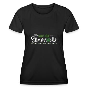 Lustige Irische Saint Patricks Day Shake Your - Frauen Funktions-T-Shirt - Schwarz - Vorne - AI Model Female 172 light (172cm)