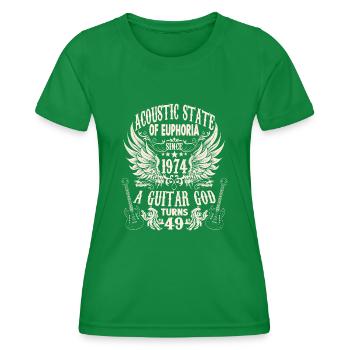 Guitarists Birthday 1974 Born 49 years - Women's Functional T-Shirt - kelly green - Front - AI Model Female 172 dark (172cm)
