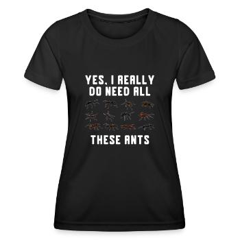 Ant Insect Collector Entomologist - Women's Functional T-Shirt - black - Front - AI Model Female 172 light (172cm)