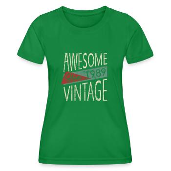Awesome Since 1989 Retro Vintage Design - Women's Functional T-Shirt - kelly green - Front - AI Model Female 172 dark (172cm)