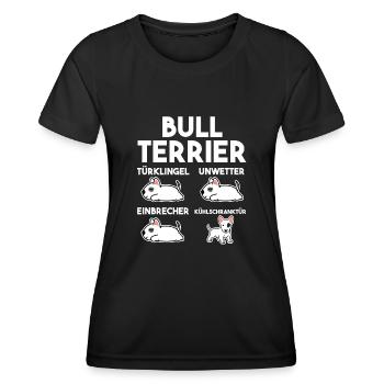 Hund Bull Terrier - Frauen Funktions-T-Shirt - Schwarz - Vorne - AI Model Female 172 light (172cm)