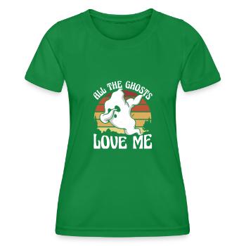 Geister lieben mich - Frauen Funktions-T-Shirt - Kelly Green - Vorne - AI Model Female 172 dark (172cm)