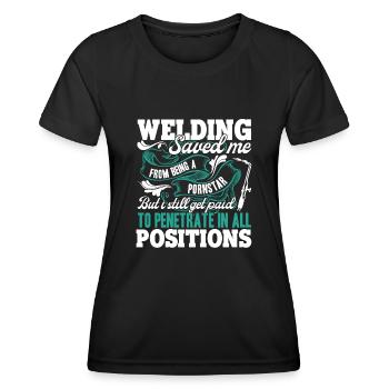 Welding Welding Save Me - Women's Functional T-Shirt - black - Front - AI Model Female 172 light (172cm)