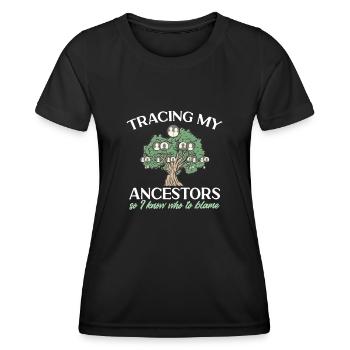 Genealogie Ahnenforschung Ahnenforscher - Frauen Funktions-T-Shirt - Schwarz - Vorne - AI Model Female 172 light (172cm)