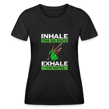 Dudelsack für Dudelsackspieler und Schotten - Frauen Funktions-T-Shirt - Schwarz - Vorne - AI Model Female 172 light (172cm)