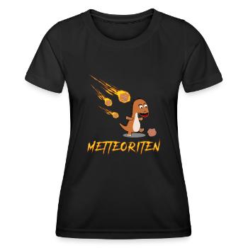 Mettbrötchen Hackfleisch Meteorit Mett - Frauen Funktions-T-Shirt - Schwarz - Vorne - AI Model Female 172 light (172cm)