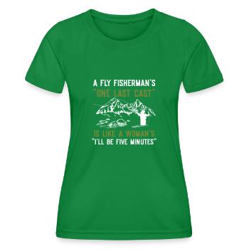 Fliegenfischer-design Für - T-shirt sport Femme - vert - Devant - AI Model Female 172 dark (172cm)