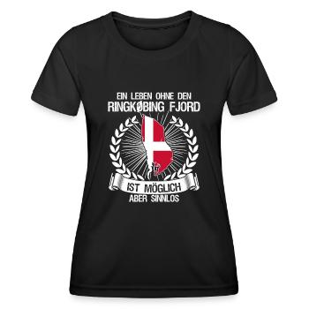 Urlaub in Dänemark am Ringkøbing - Frauen Funktions-T-Shirt - Schwarz - Vorne - AI Model Female 172 light (172cm)
