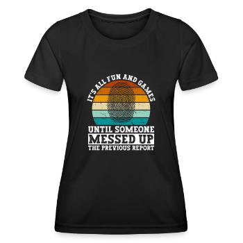Forensisches Kriminologie-design Für Forensiker - T-shirt sport Femme - noir - Devant - AI Model Female 172 light (172cm)