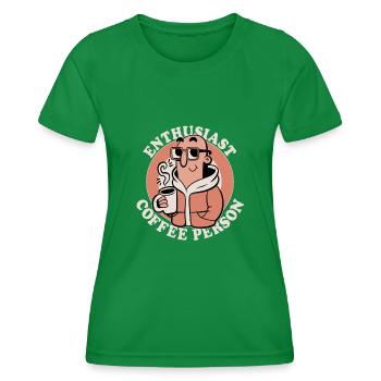 Coffee enthusiast - Women's Functional T-Shirt - kelly green - Front - AI Model Female 172 dark (172cm)