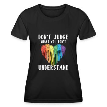 Autism Awareness – Don't Condemn What - Women's Functional T-Shirt - black - Front - AI Model Female 172 light (172cm)