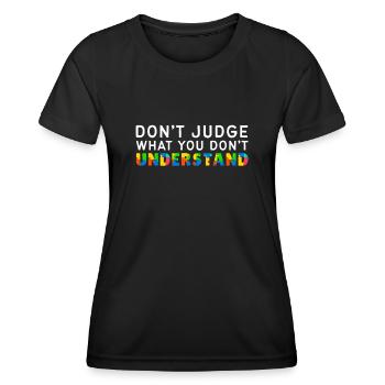 Autism Awareness – Don't Condemn What - Women's Functional T-Shirt - black - Front - AI Model Female 172 light (172cm)