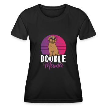 Frauen Doodle Mama Labradoodle Goldendoodle - Frauen Funktions-T-Shirt - Schwarz - Vorne - AI Model Female 172 light (172cm)