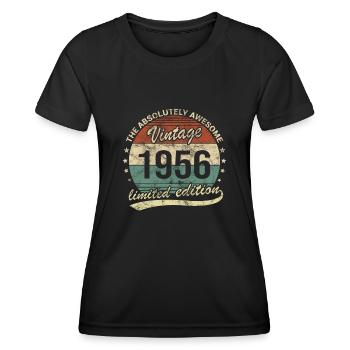 Awesome Since Vintage 1956 Retro Birthday Design - Women's Functional T-Shirt - black - Front - AI Model Female 172 light (172cm)