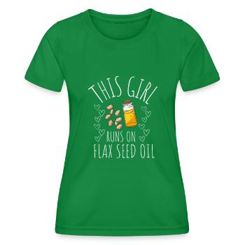 Superfood Flax Oil - Women's Functional T-Shirt - kelly green - Front - AI Model Female 172 dark (172cm)