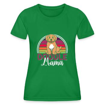 Frauen Doodle Mama Labradoodle Goldendoodle - Frauen Funktions-T-Shirt - Kelly Green - Vorne - AI Model Female 172 dark (172cm)