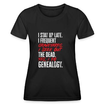 Généalogie Généalogie Généalogiste - T-shirt sport Femme - noir - Devant - AI Model Female 172 light (172cm)