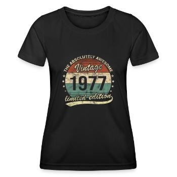 Awesome Since Vintage 1977 Retro Birthday Design - Women's Functional T-Shirt - black - Front - AI Model Female 172 light (172cm)