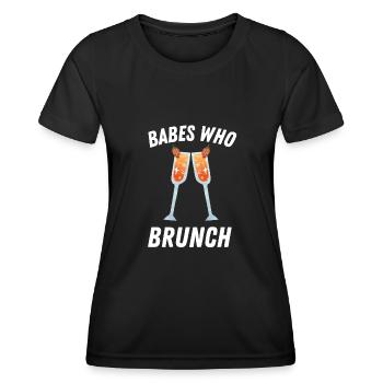 Babes Who Brunch Squat - Frauen Funktions-T-Shirt - Schwarz - Vorne - AI Model Female 172 light (172cm)