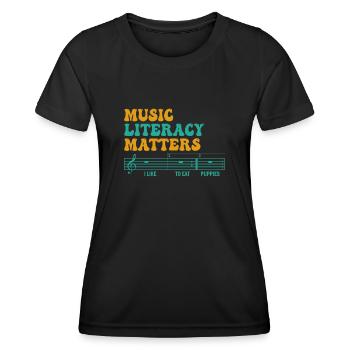 Music Literacy Matters - Women's Functional T-Shirt - black - Front - AI Model Female 172 light (172cm)