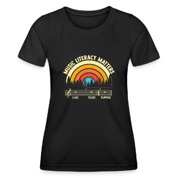 Music Literacy Matters - Women's Functional T-Shirt - black - Front - AI Model Female 172 light (172cm)