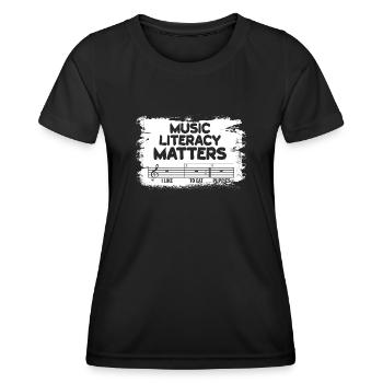 Music Literacy Matters - Women's Functional T-Shirt - black - Front - AI Model Female 172 light (172cm)
