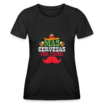 Mas Cervezas Por Favor Cinco De Mayo Party - Women's Functional T-Shirt - black - Front - AI Model Female 172 light (172cm)