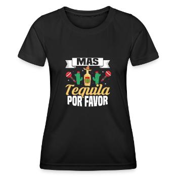 Mas Tequila Por Favor Cinco De Mayo Party - T-shirt sport Femme - noir - Devant - AI Model Female 172 light (172cm)