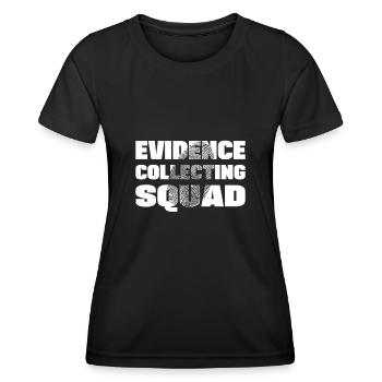 Don d’un analyste de laboratoire criminel de l’escouade de collecte de preuves - T-shirt sport Femme - noir - Devant - AI Model Female 172 light (172cm)