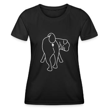 Carlin derrière les chiens - T-shirt sport Femme - noir - Devant - AI Model Female 172 light (172cm)