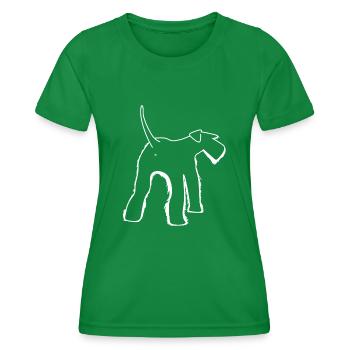 Schnauzer from behind dogs - Women's Functional T-Shirt - kelly green - Front - AI Model Female 172 dark (172cm)