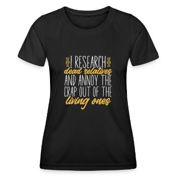 Généalogie Généalogie Généalogiste - T-shirt sport Femme - noir - Devant - AI Model Female 172 light (172cm)