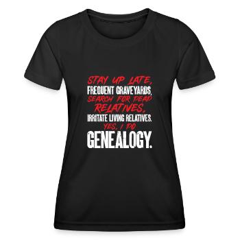 Généalogie Généalogie Généalogie - T-shirt sport Femme - noir - Devant - AI Model Female 172 light (172cm)
