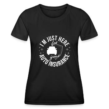 Dans Juste ici pour votre cadeau d’agent d’assurance auto - T-shirt sport Femme - noir - Devant - AI Model Female 172 light (172cm)